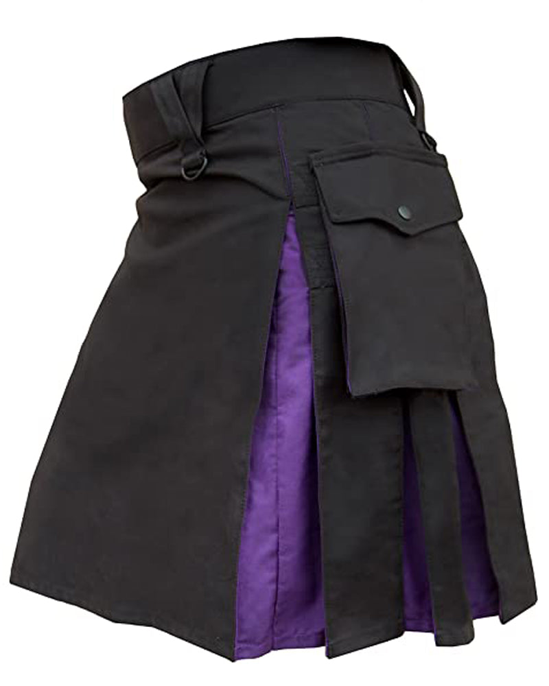 Black and Purple Hybrid Kilt