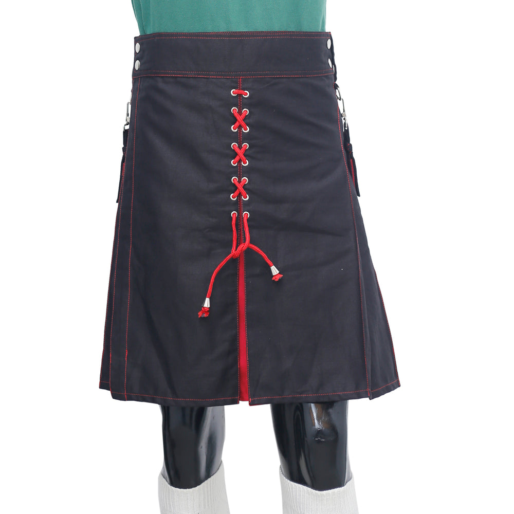 Hybrid Kilt Black and Red - Premium Quality