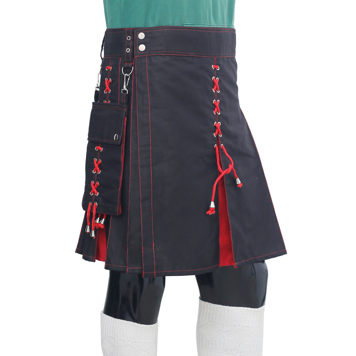 Hybrid Kilt Black and Red - Premium Quality