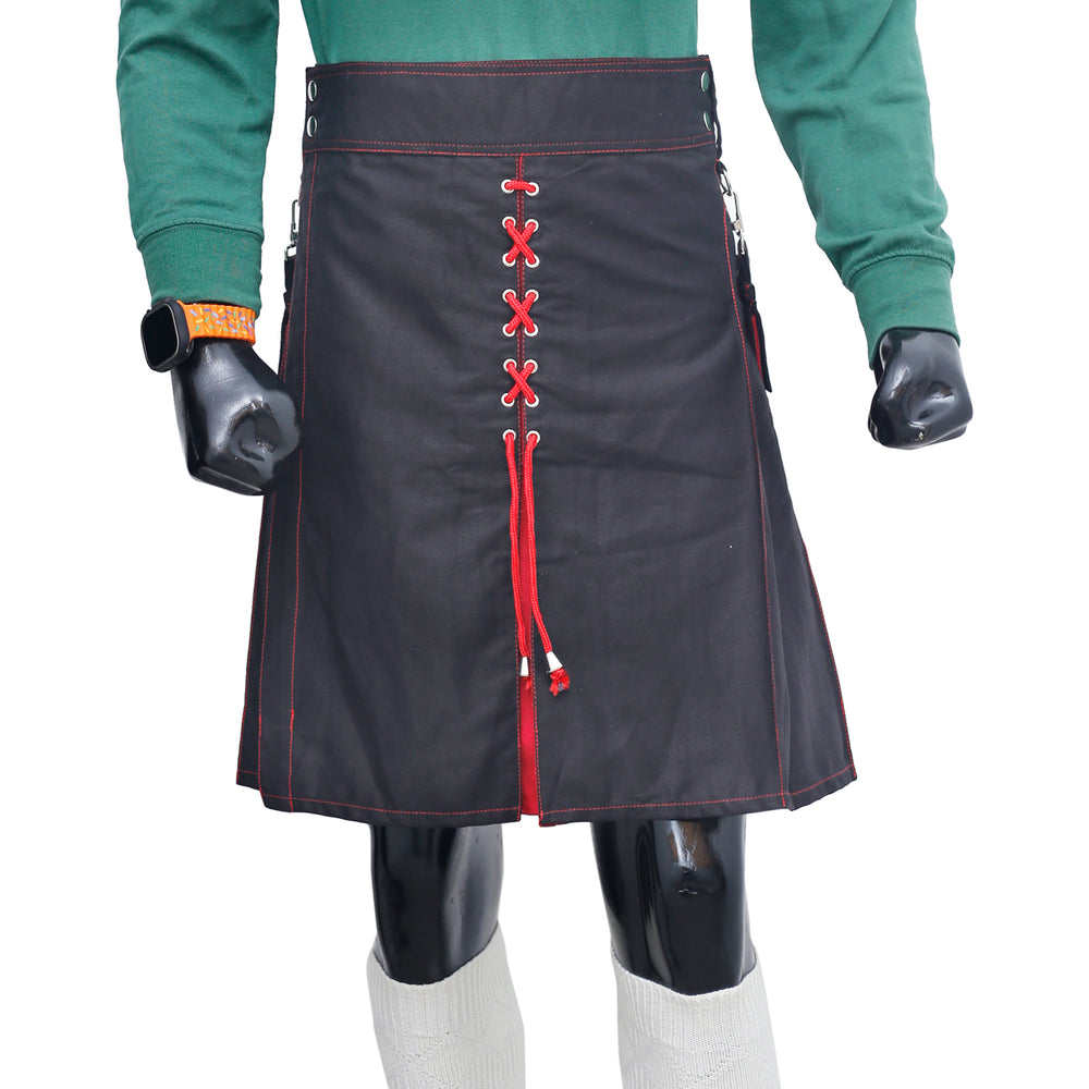 Hybrid Kilt Black and Red - Premium Quality