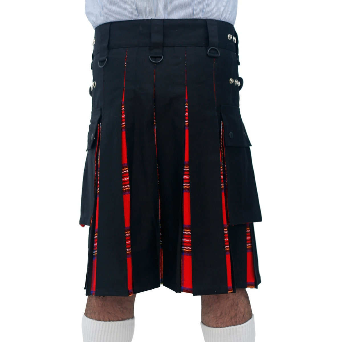 Hybrid Kilt Black and Royal Stewart Back