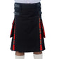 Hybrid Kilt Black and Royal Stewart Front