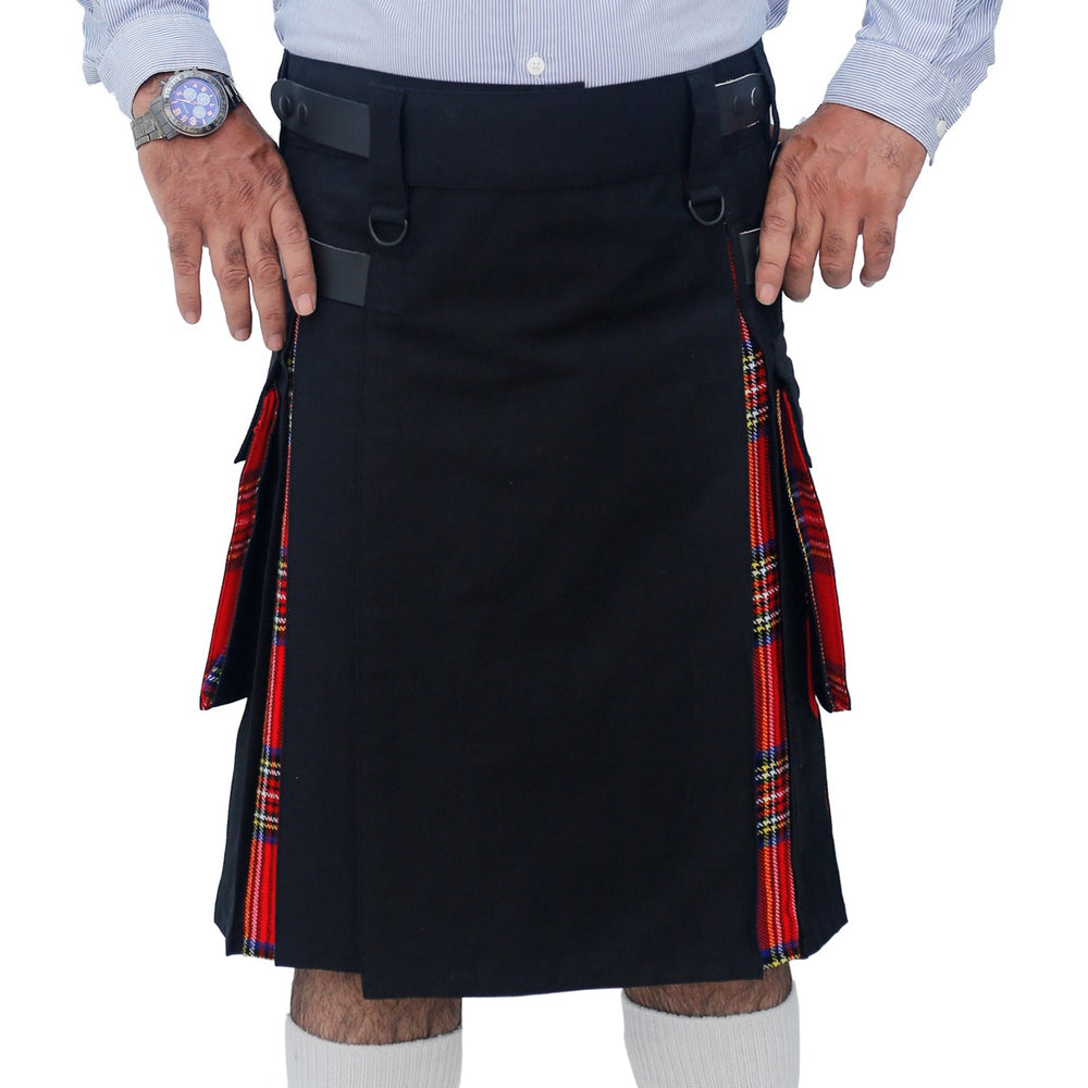 Hybrid Kilt Black and Royal Stewart