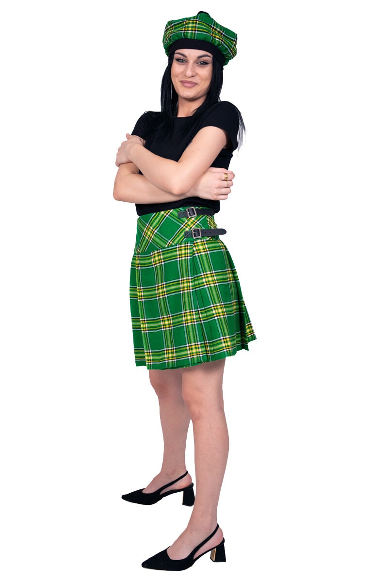 Irish Green Tartan Skirt Left Photo