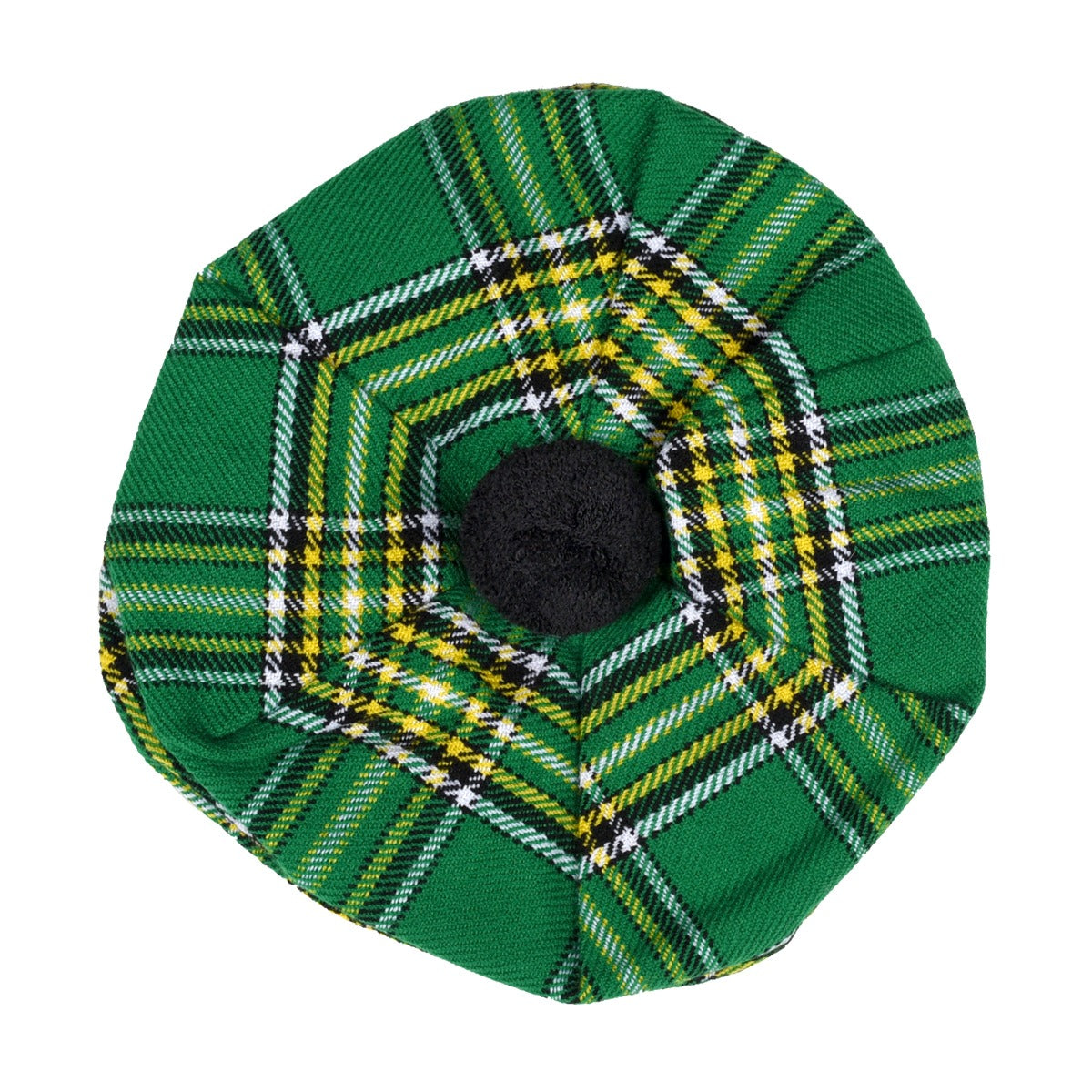 Irish Green Tartan Tammy Hat Front