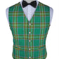 Irish Green Tartan Vest Front