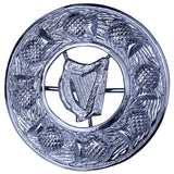 Irish Harp Kilt Fly Plaid Brooch Front