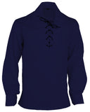 Jacobite Ghillie Kilt Shirt Navy Blue - Premium Quality