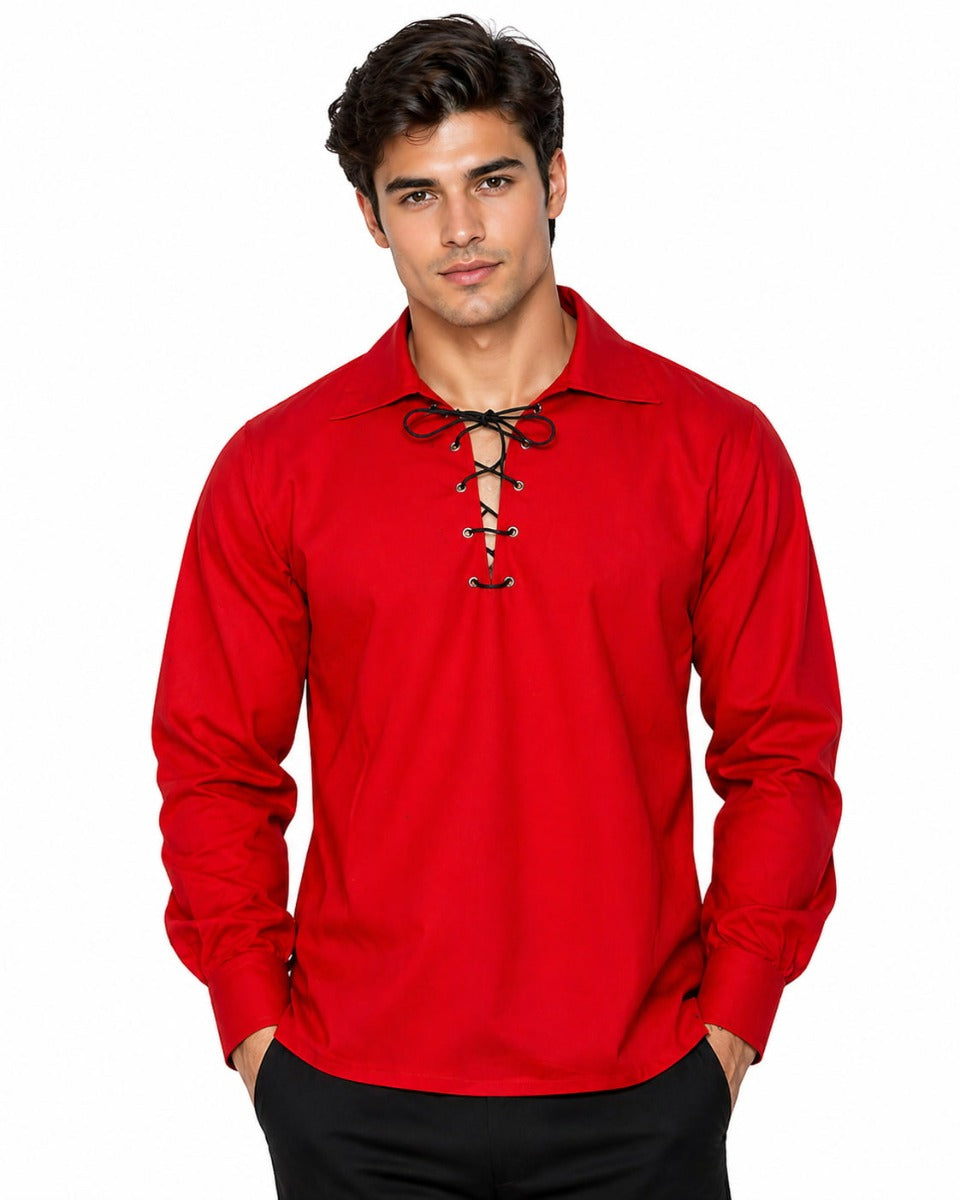 Jacobite Ghillie Kilt Shirt Red

