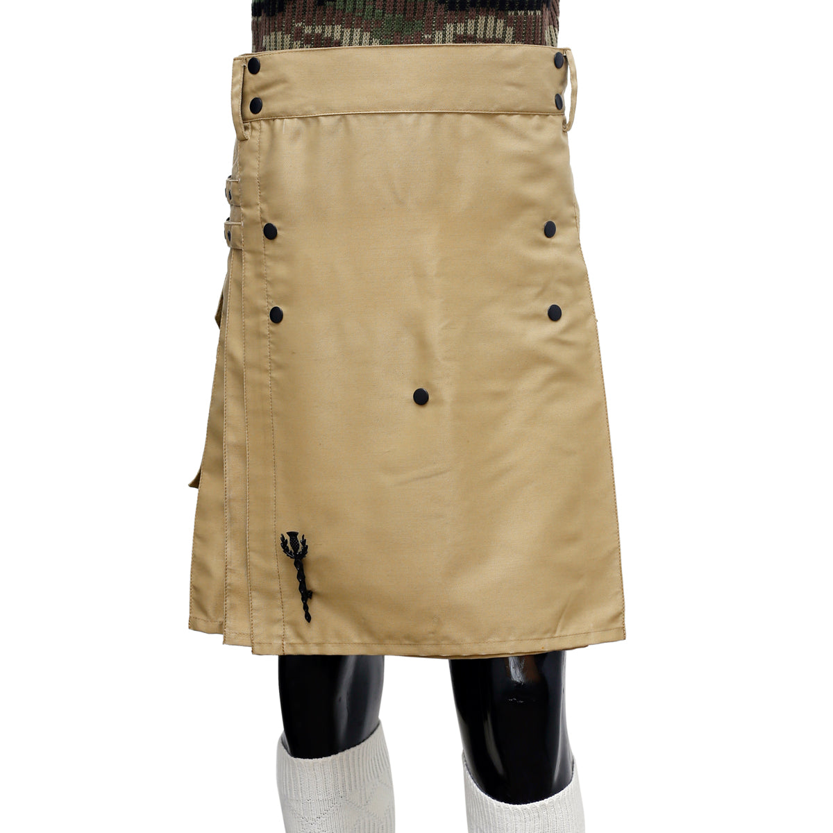 Khaaki Utility Kilt for Men Front