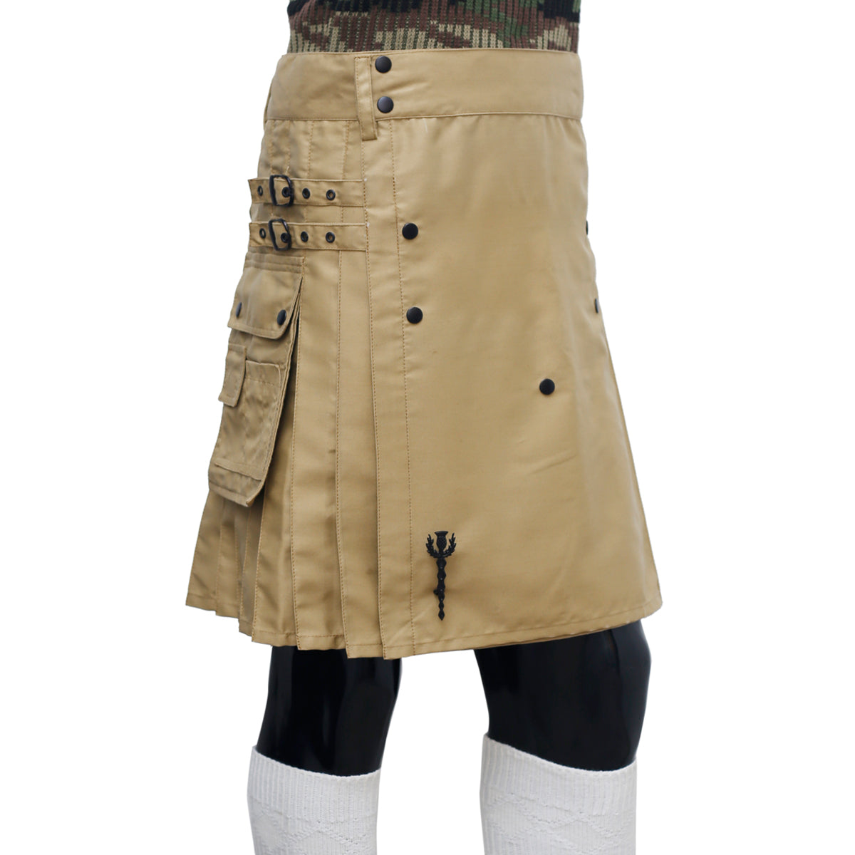 Khaaki Utility Kilt for Men Right
