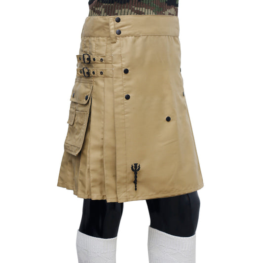 Khaaki Utility Kilt for Men Right