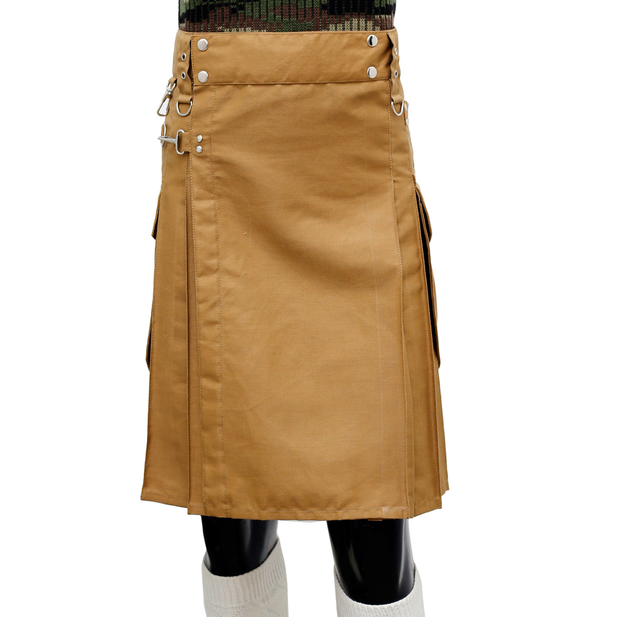 Khaaki Working Kilt Round Pocket Front