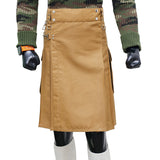 Khaaki Working Kilt Round Pocket