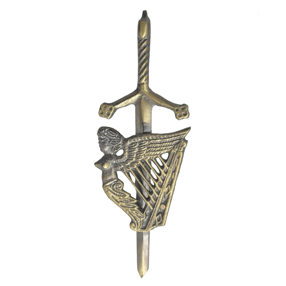 Lady Harp Kilt Pin Antique 