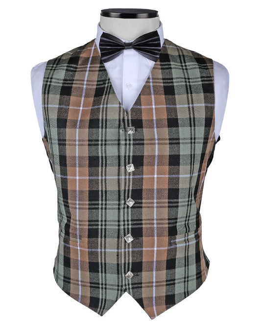 Lamont Weathered Tartan Vest Front