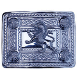 Lion Rampant Badge Chrome Kilt Belt Buckle