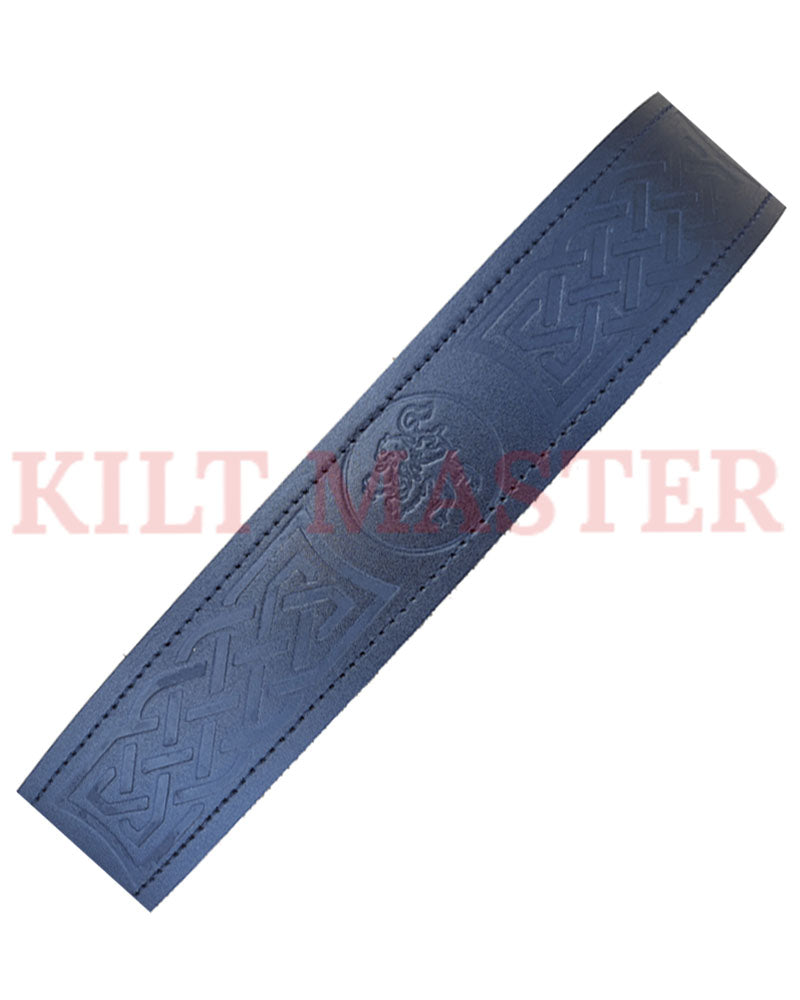 Lion Rampant Engraved Leather Kilt Belt