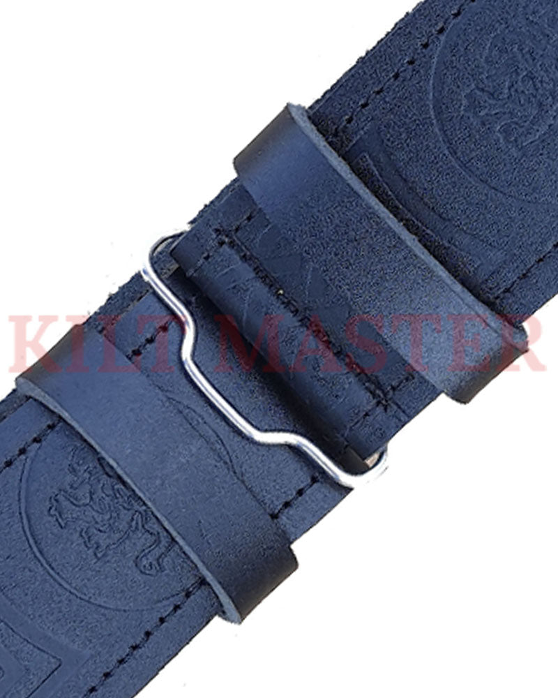 Lion Rampant Engraved Leather Kilt Belt