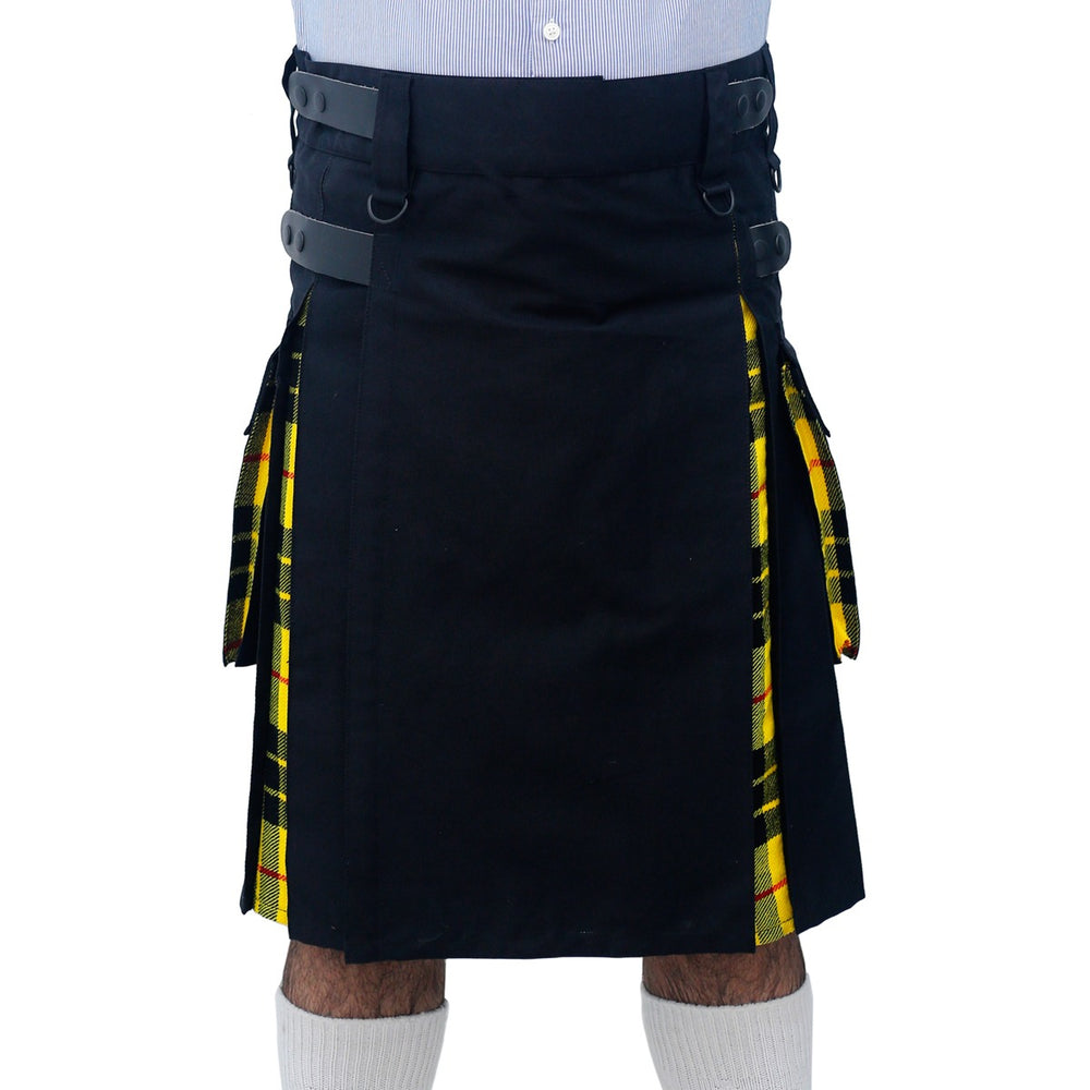 Macleod Of Lewis and Black Hybrid Kilt Front