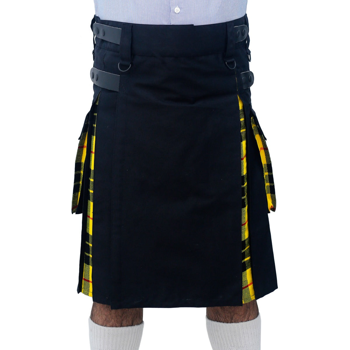 Macleod Of Lewis and Black Hybrid Kilt Front