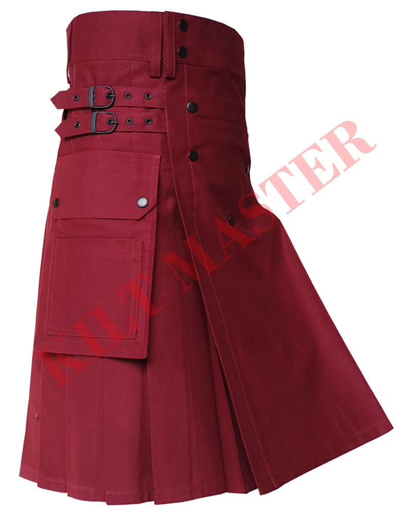 Maroon Utility Kilt