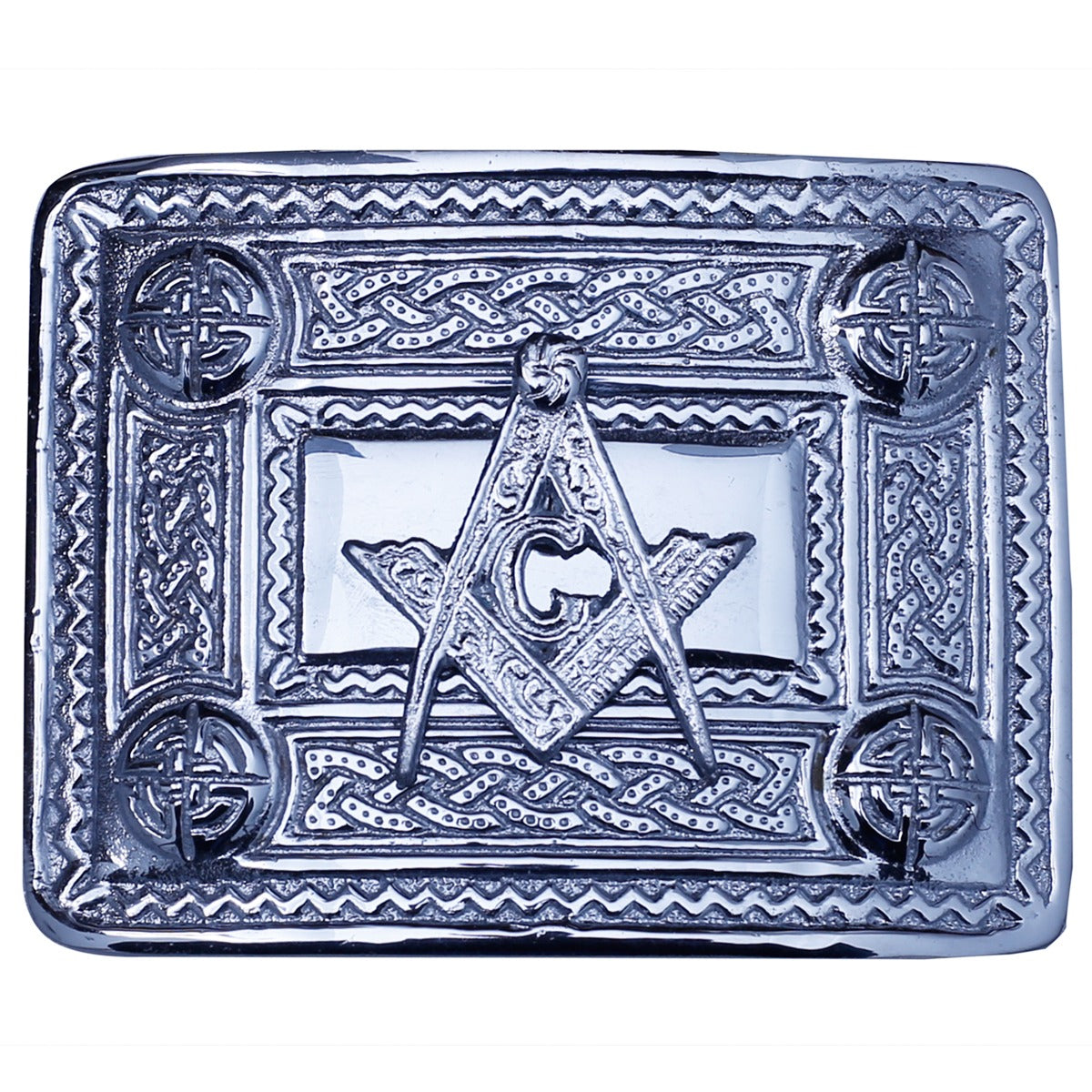 Masonic Badge Chrome Kilt Belt Buckle