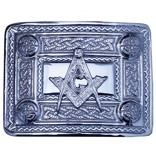 Masonic Badge Chrome Kilt Belt Buckle