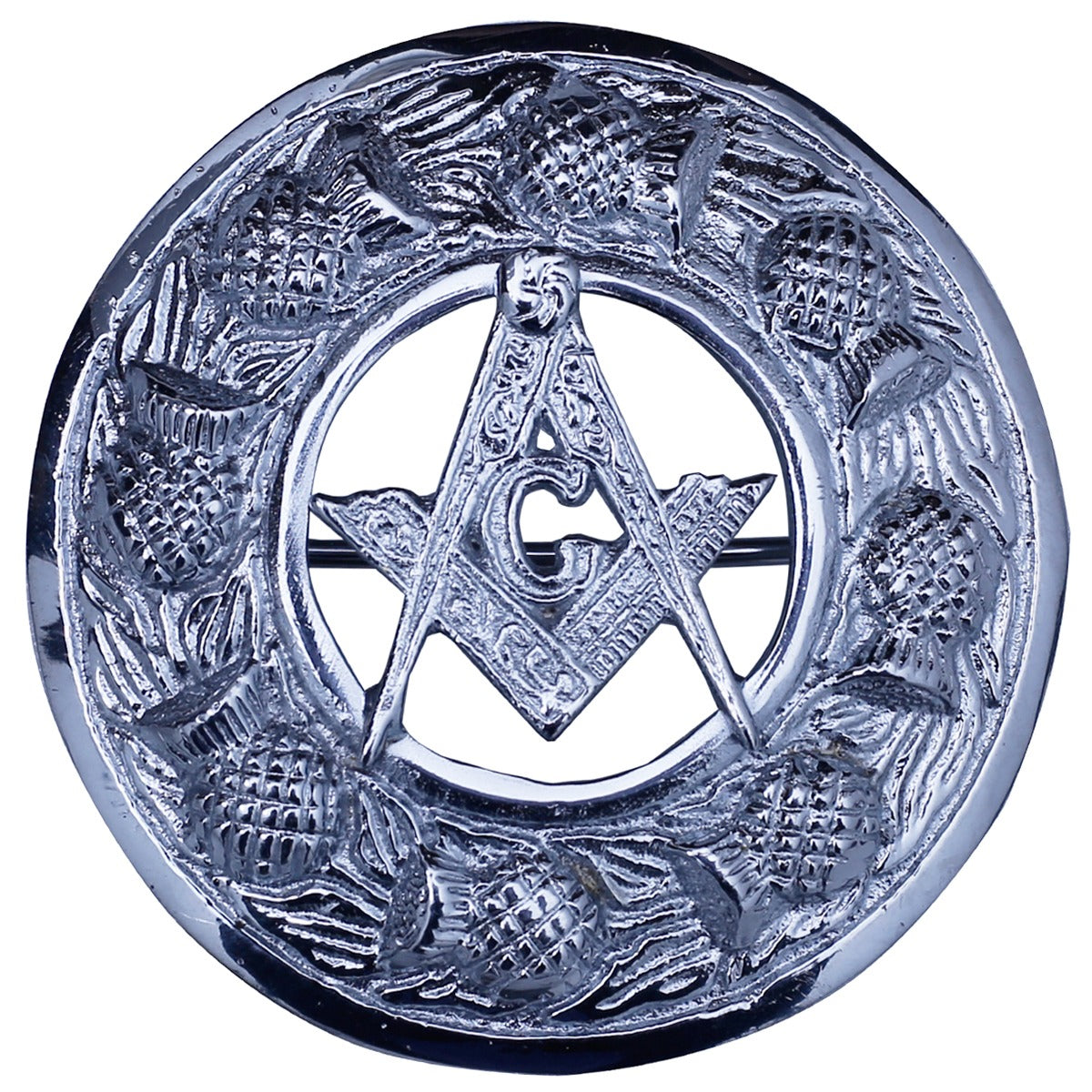 Masonic Kilt Fly Plaid Brooch Front