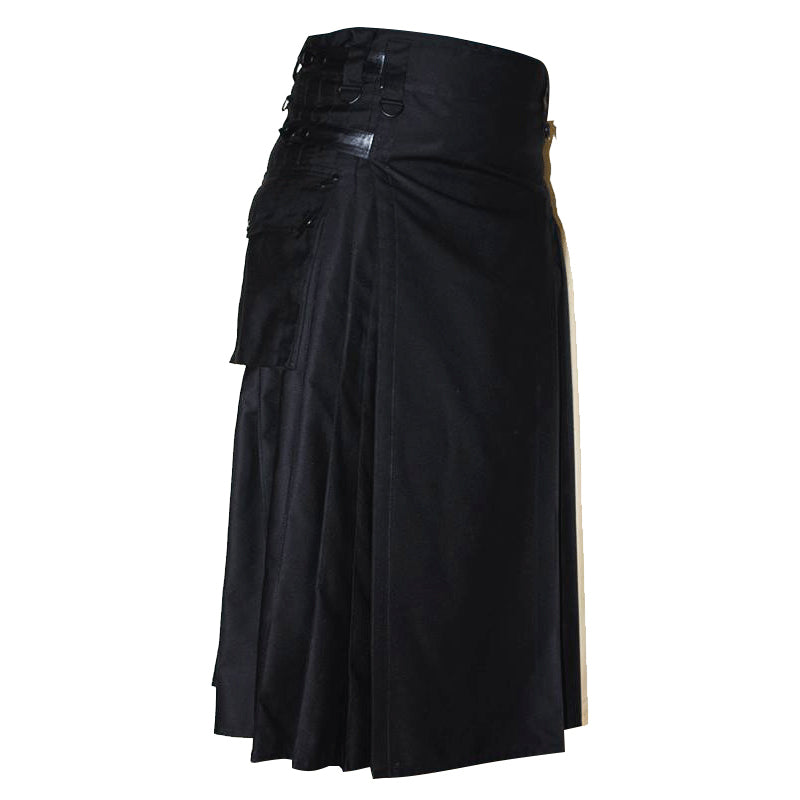 Men Long Fashion Winter Warm Utility Kilt Men Long Kilt