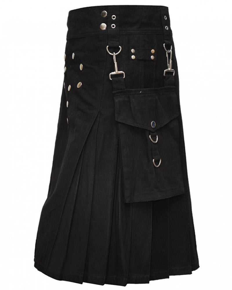 Mens Black Utility Kilt