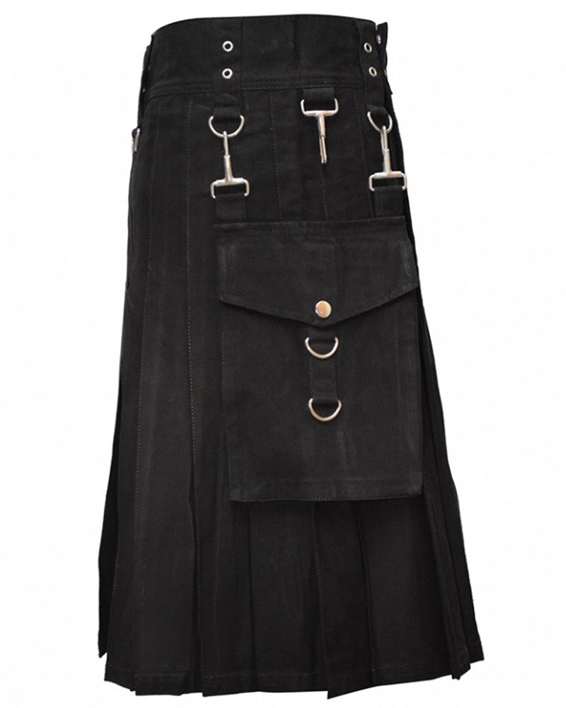 Mens Black Utility Kilt
