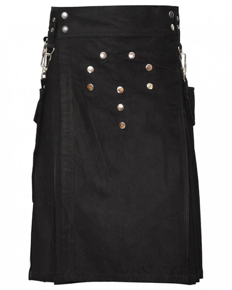 Mens Black Utility Kilt