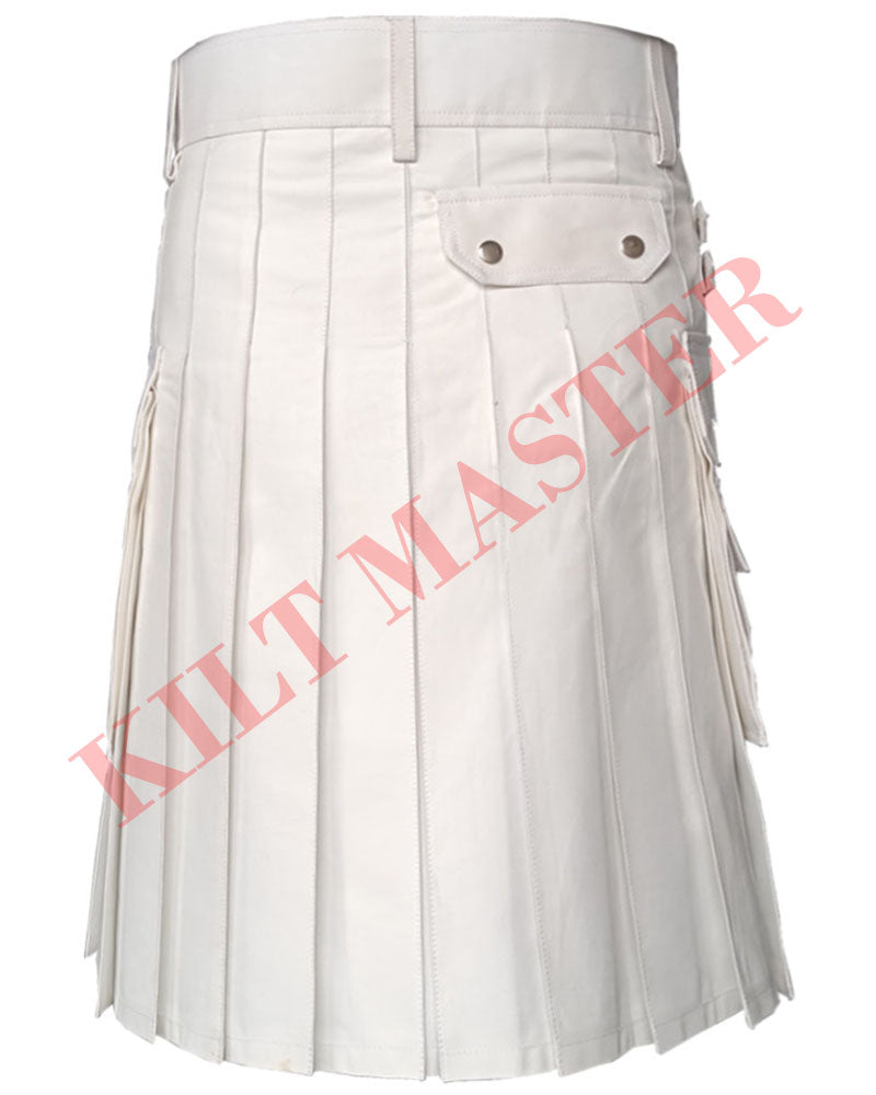 Mens White Kilt