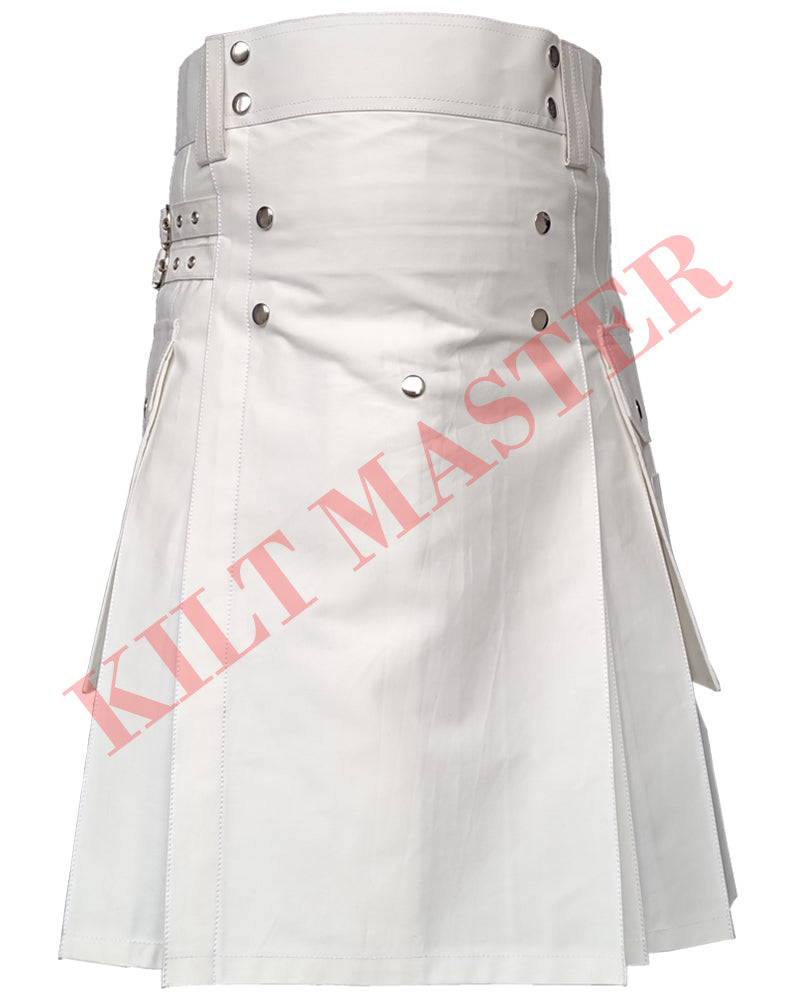 Mens White Kilt