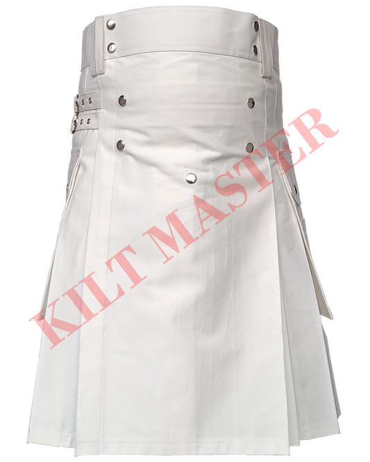 Mens White Kilt
