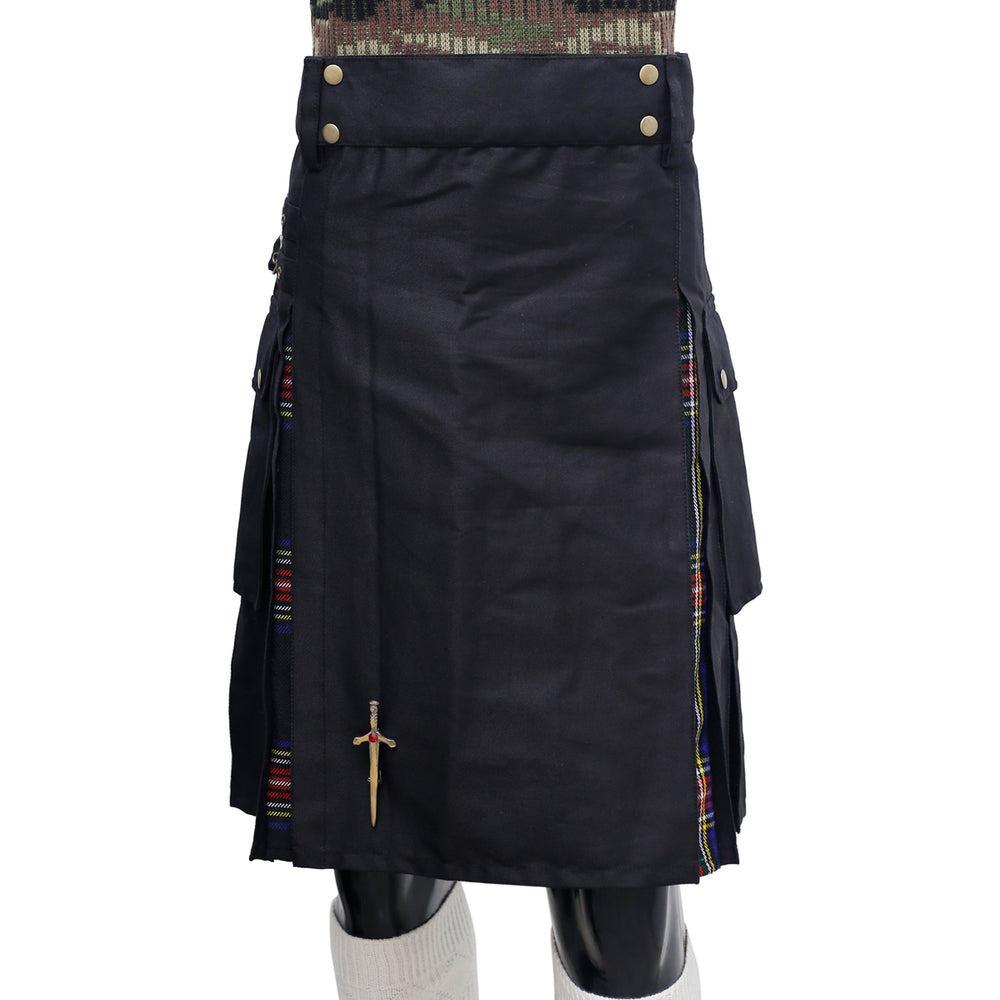 Scottish Black Stewart Hybrid Kilt