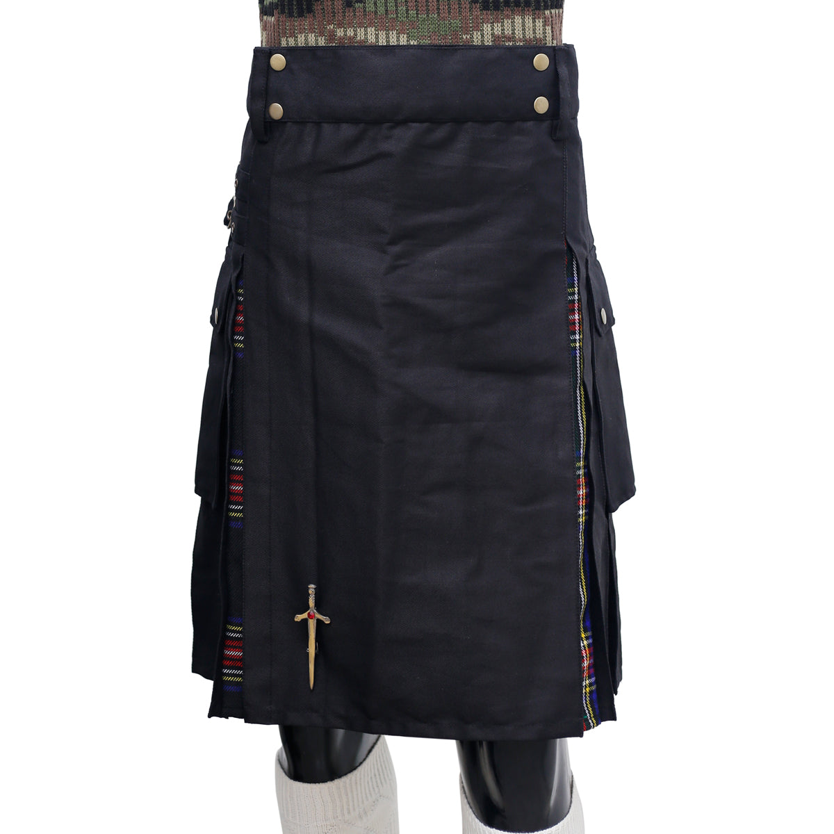 Scottish Black Stewart Hybrid Kilt