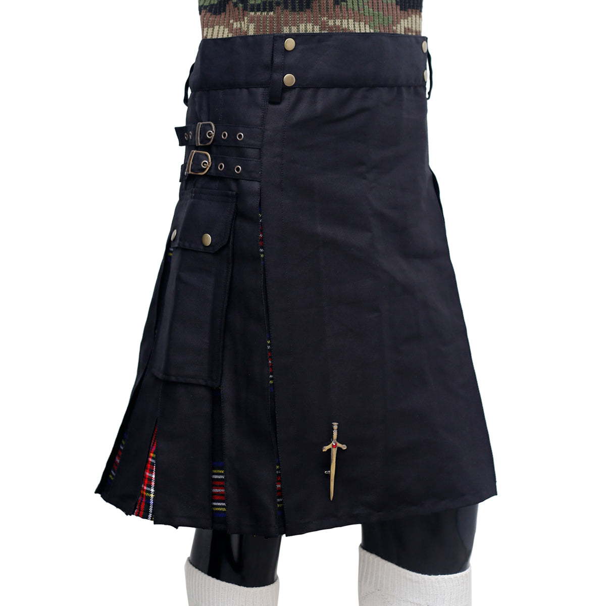 Scottish Black Stewart Hybrid Kilt