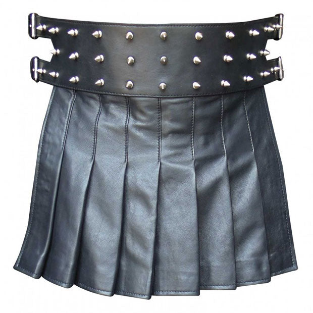 Mini Studded Leather Kilt