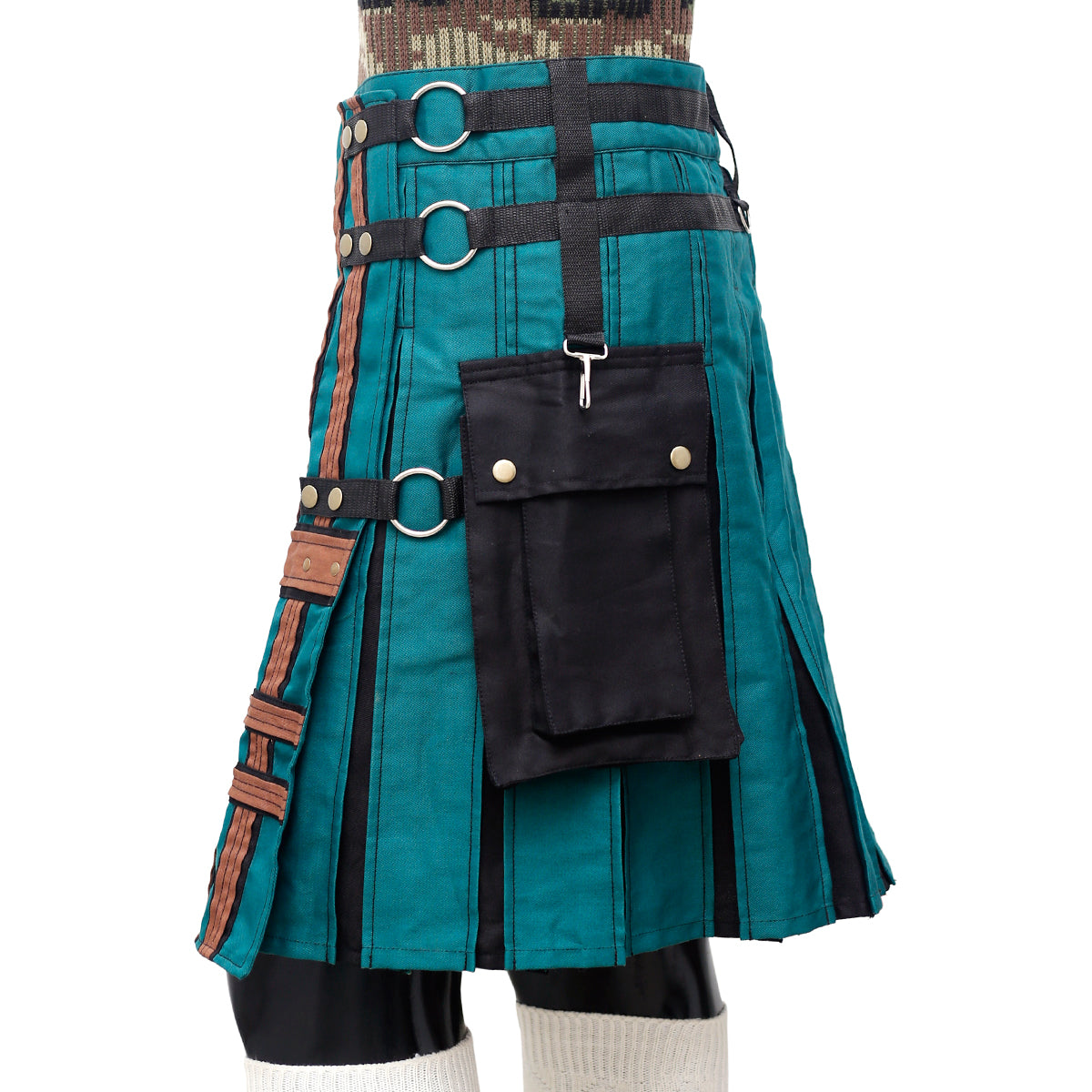 Modern Handmade Green Fashion kilt Left
