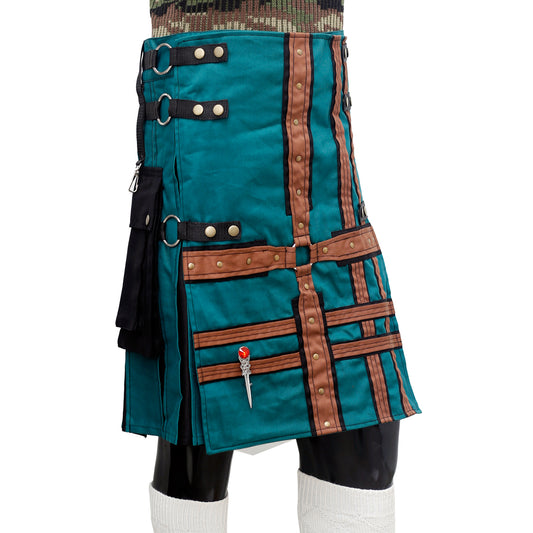 Modern Handmade Green Fashion kilt Right