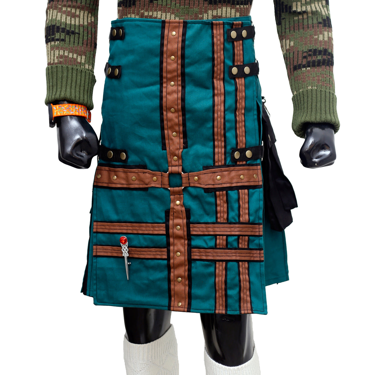 Modern Handmade Green Fashion kilt