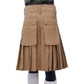 Multi Pocket Khaki Utility Working Kilt Back