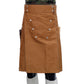 Multi Pocket Khaki Working Kilt Front