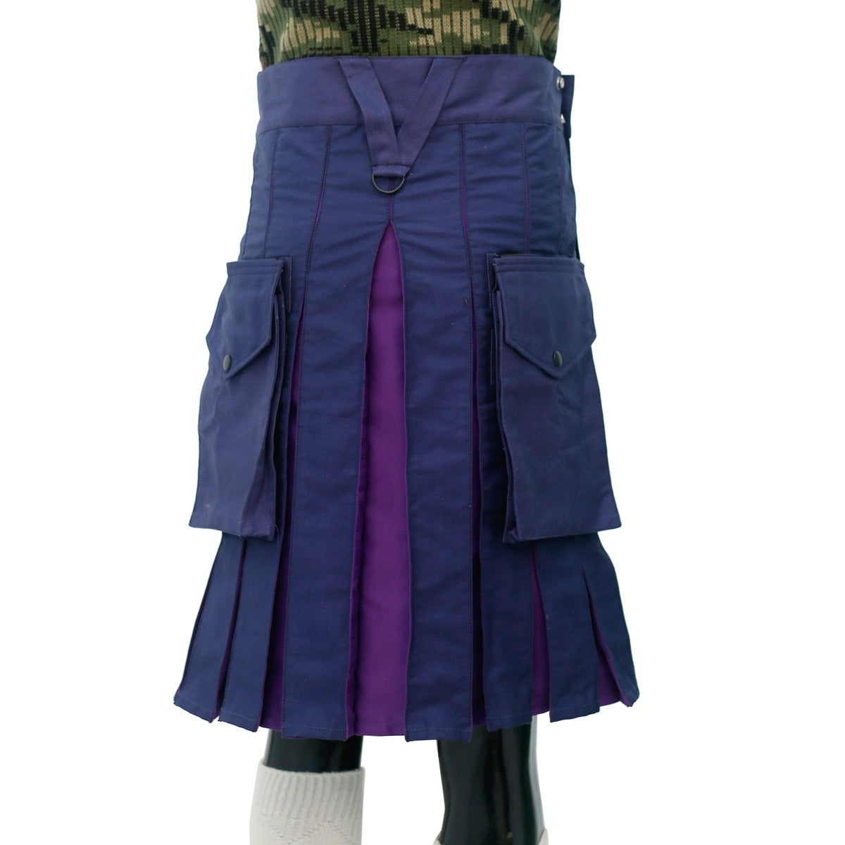 Navy Blue and Purple Hybrid Kilt Back