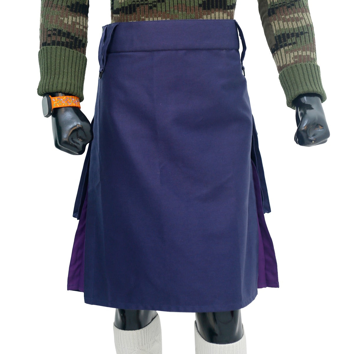 Navy Blue and Purple Hybrid Kilt