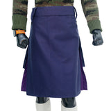 Navy Blue and Purple Hybrid Kilt