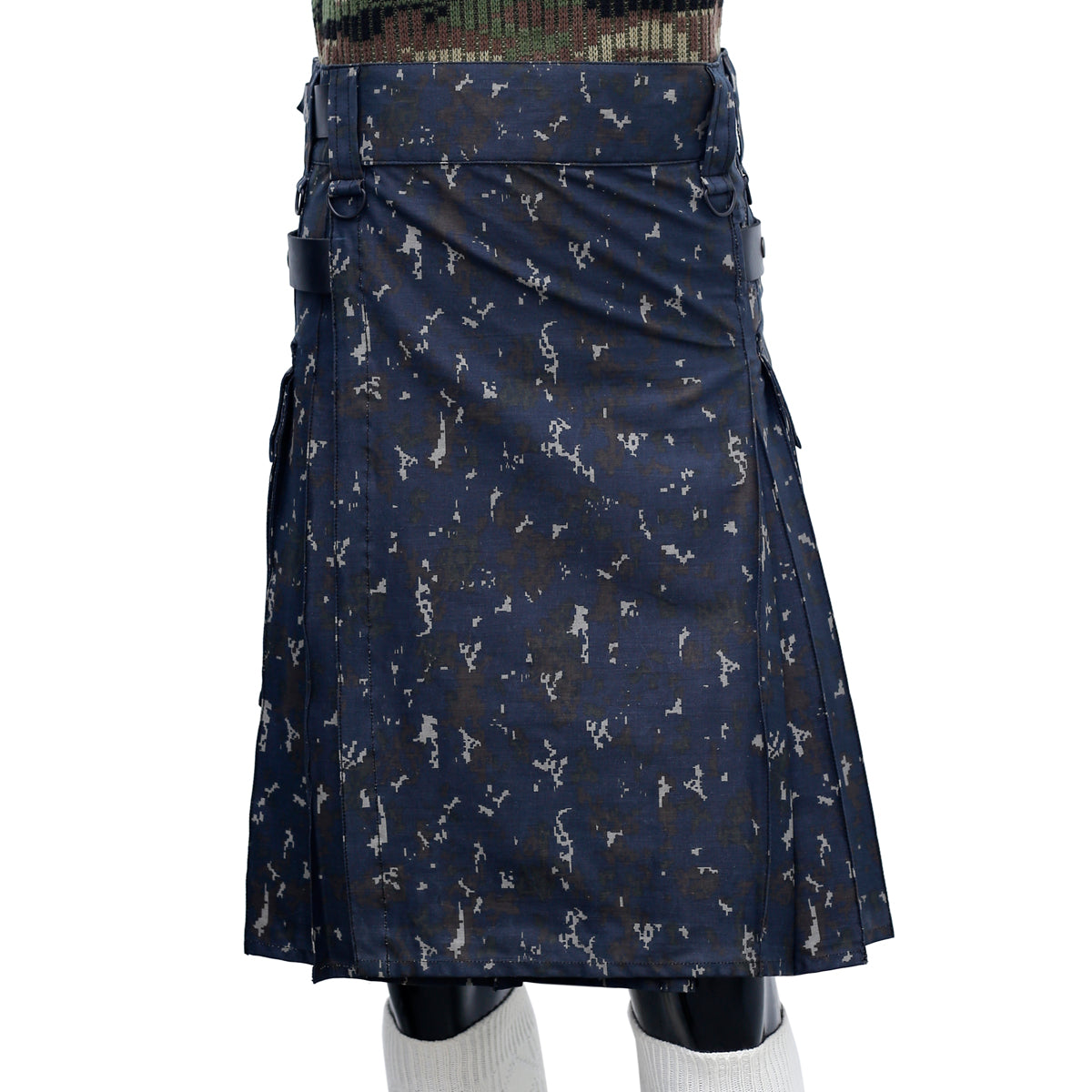 Navy Blue Camouflage Hybrid Kilt