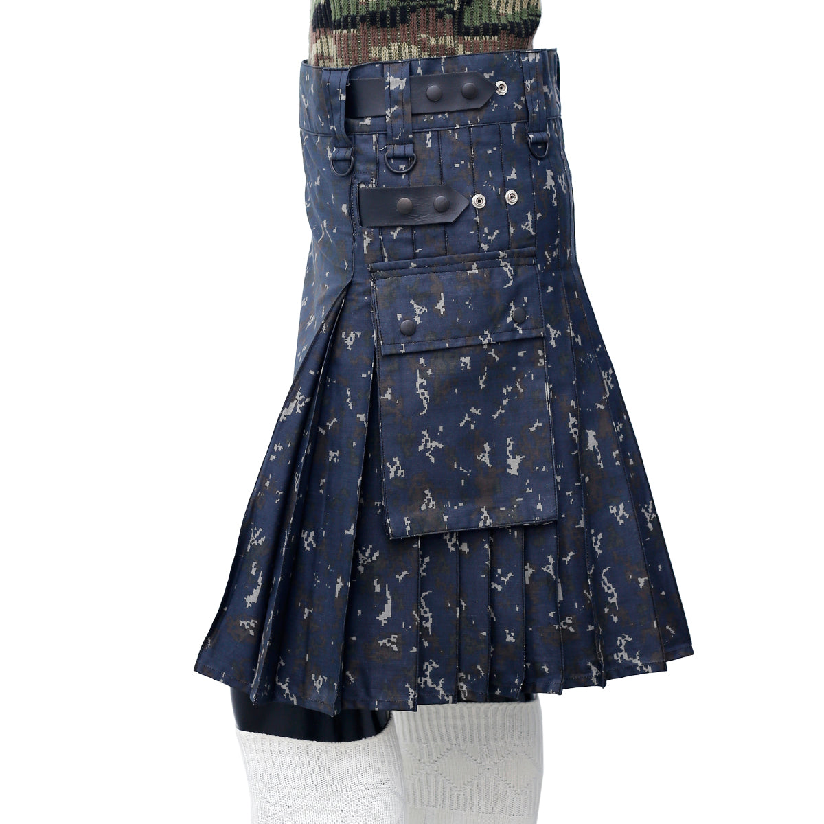 Navy Blue Camouflage Hybrid Kilt